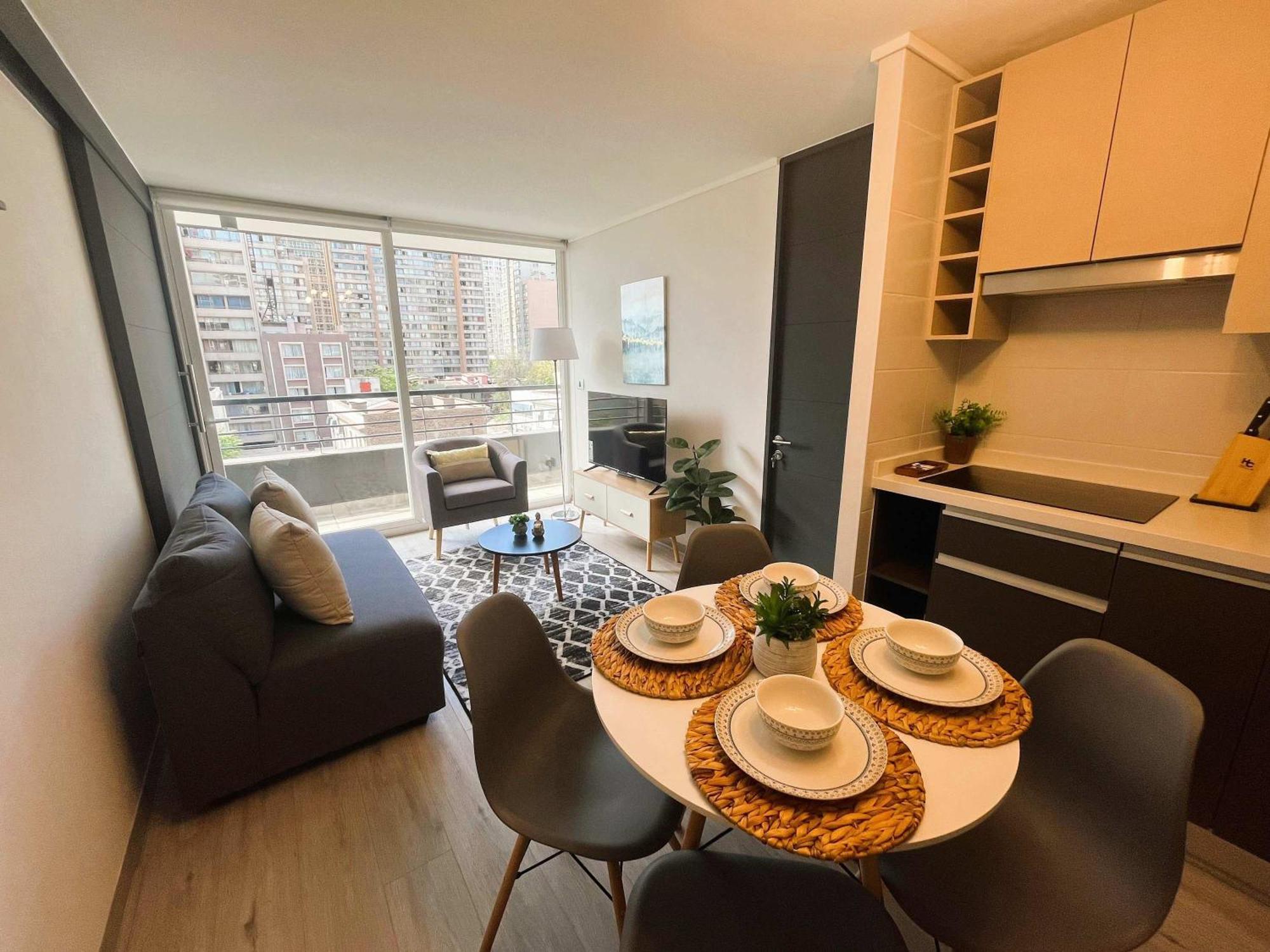 Hom Centrico Y Moderno Depto 2d2b 3pax * Santiago